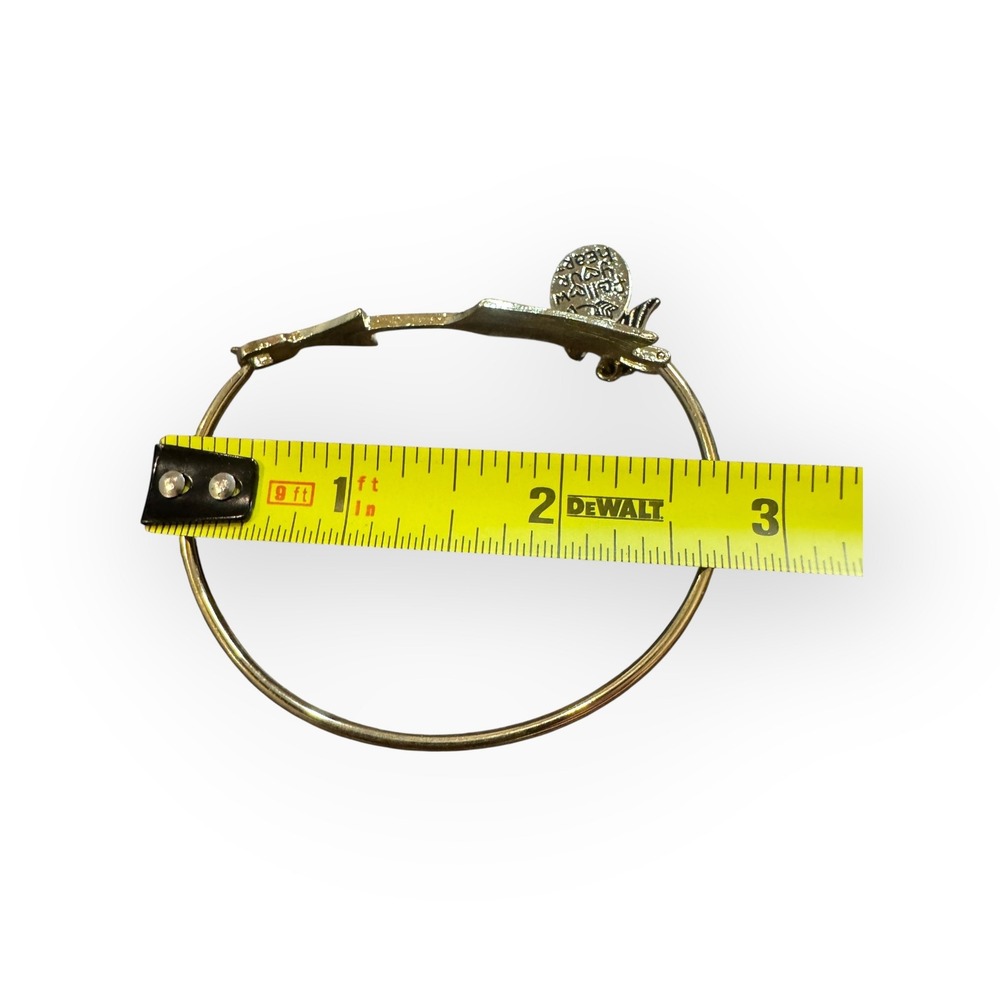 Gold Tone Arrow Feather Charm Bangle Bracelet Follow‎ Your Heart - Picture 5 of 6